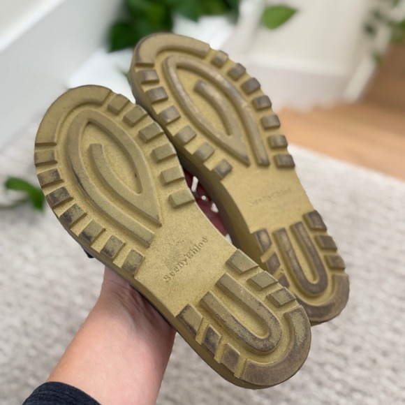 See By Chloe Black Leather Platform Slide Sandals Women 8.5 - Picture 4 of 9